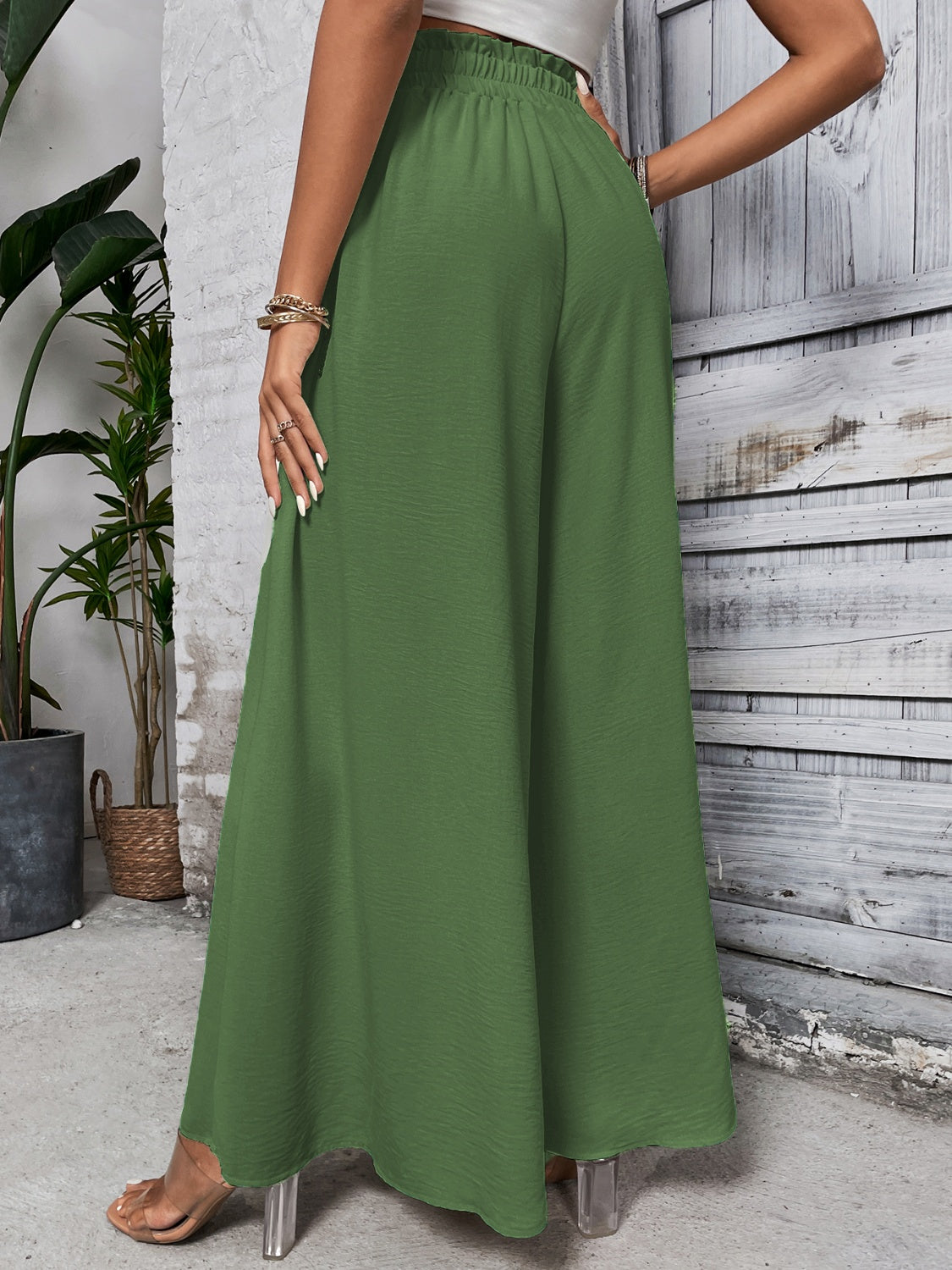 Honey Tied High Waist Wide Leg Pants