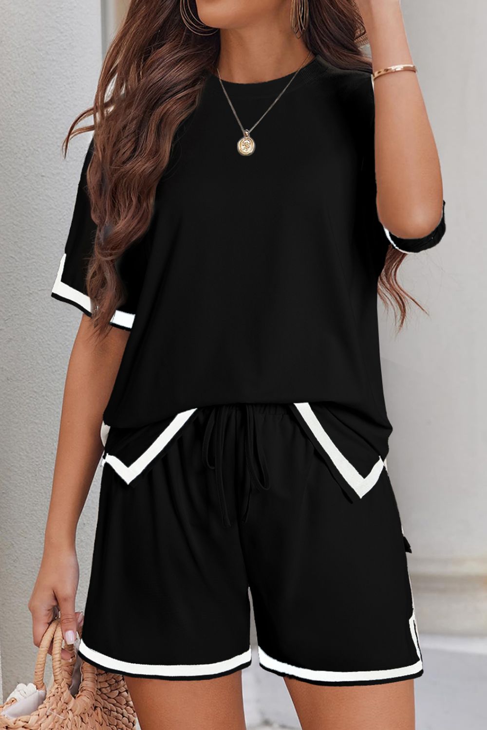 Blackout Bliss Contrast Trim Ensemble