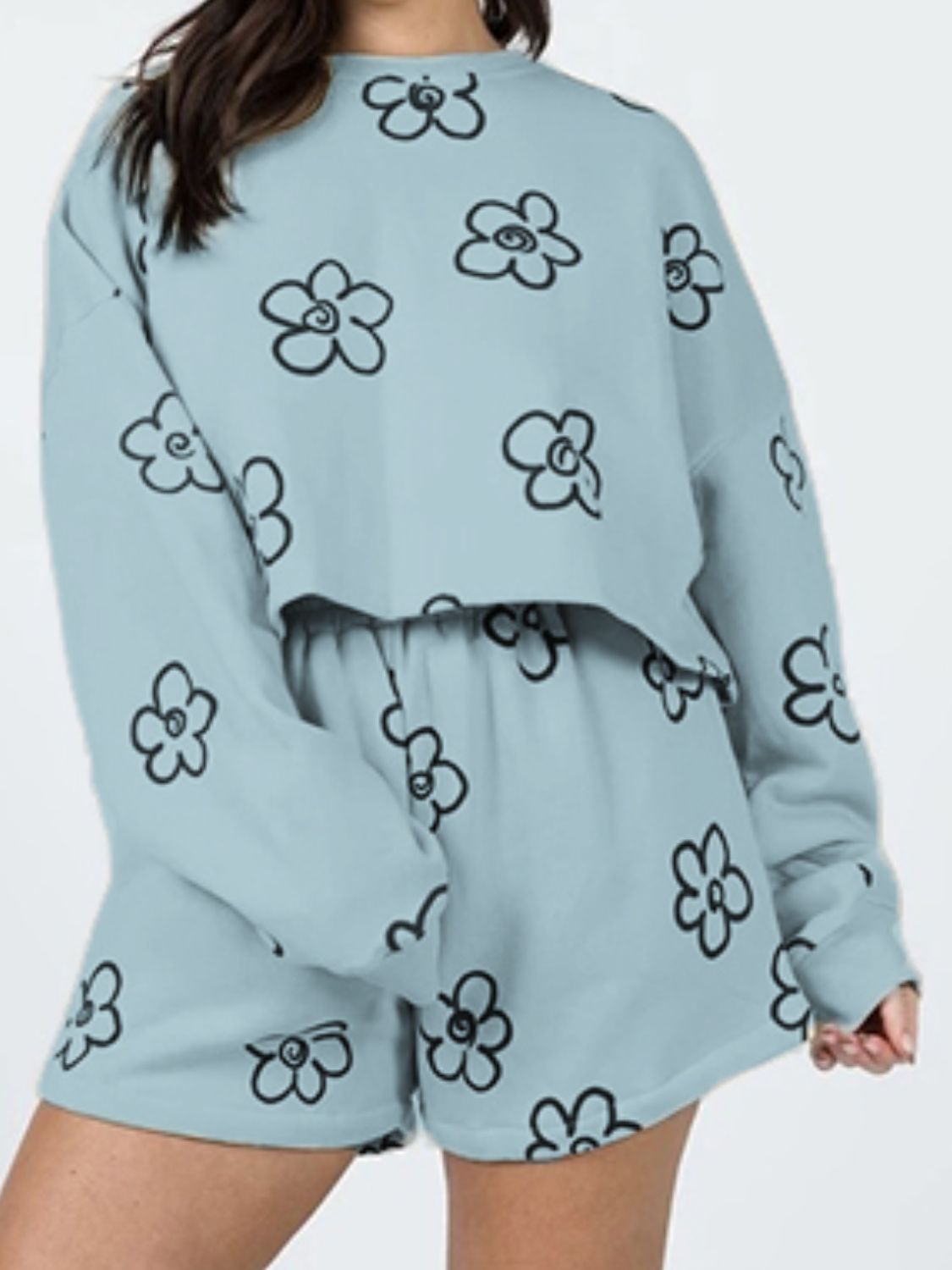 Nini’s Flower Power Sweatshirt and Shorts Set