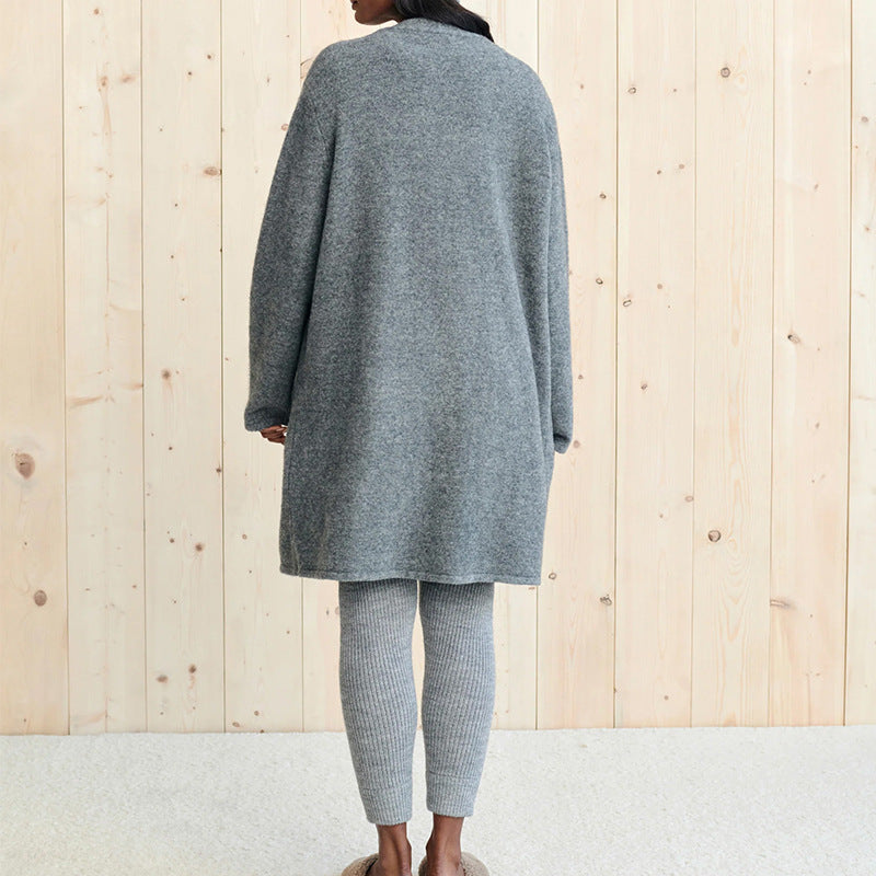 Open Front Long Sleeve Cardigan with Pockets