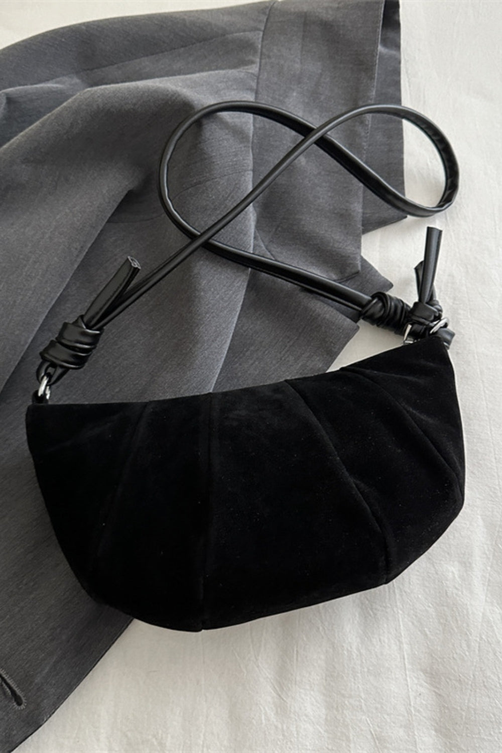 Suede Croissant Shape Shoulder Bag