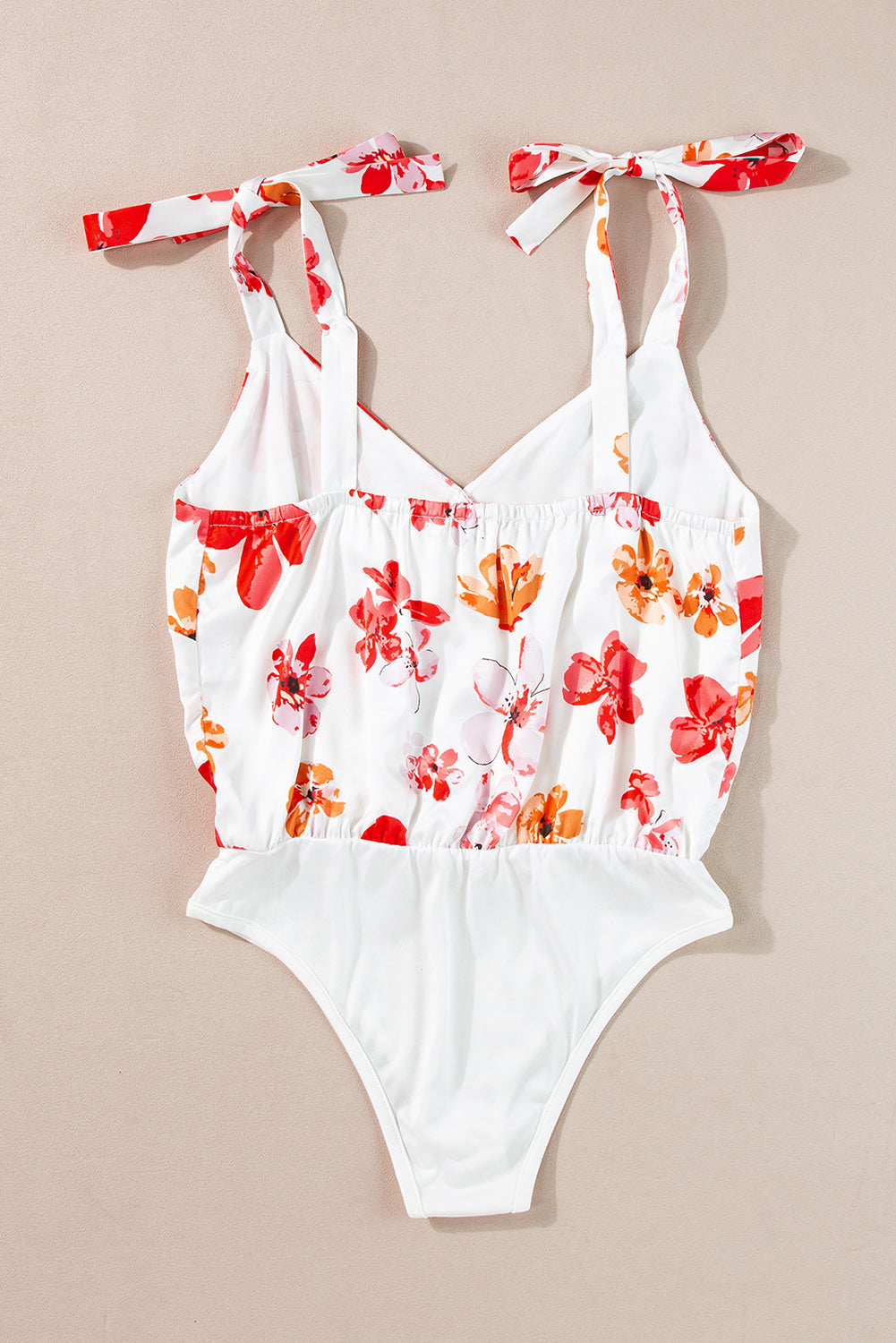 Floral Sleeveless Tie-up Bodysuit