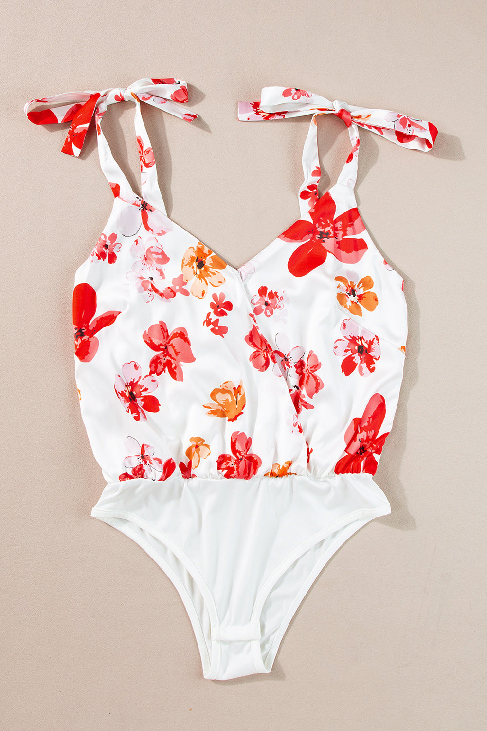 Floral Sleeveless Tie-up Bodysuit