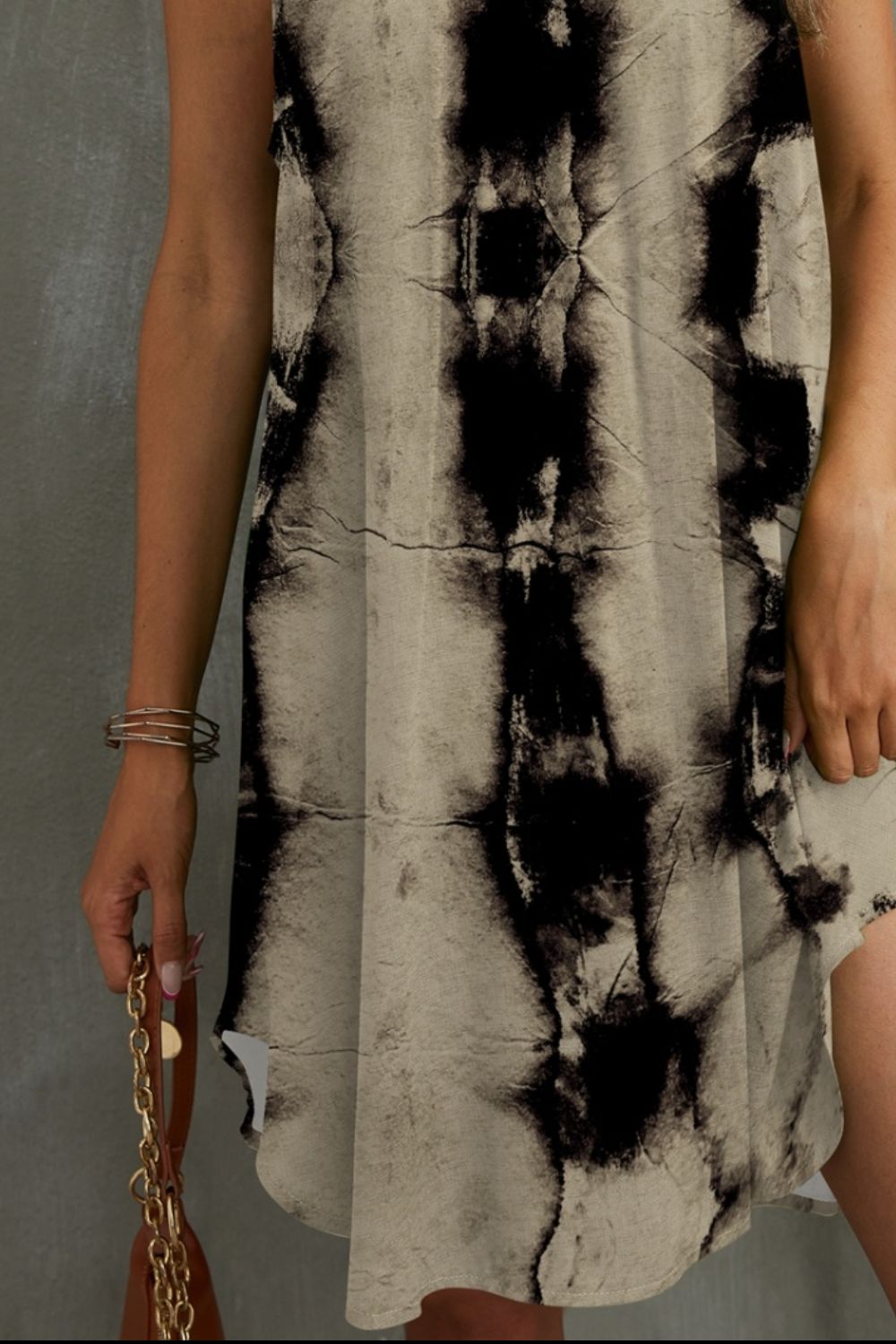 FAM-FAM Tie-Dye Grecian Neck Dress