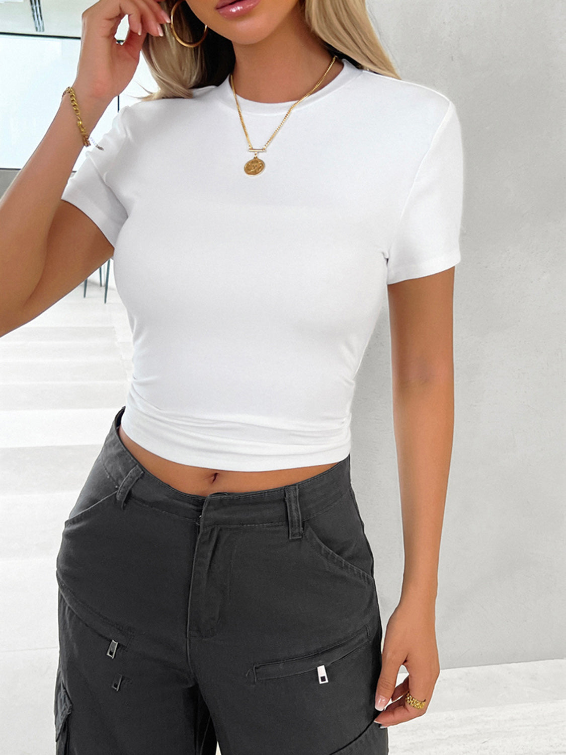 Round Neck Short Sleeve Tee