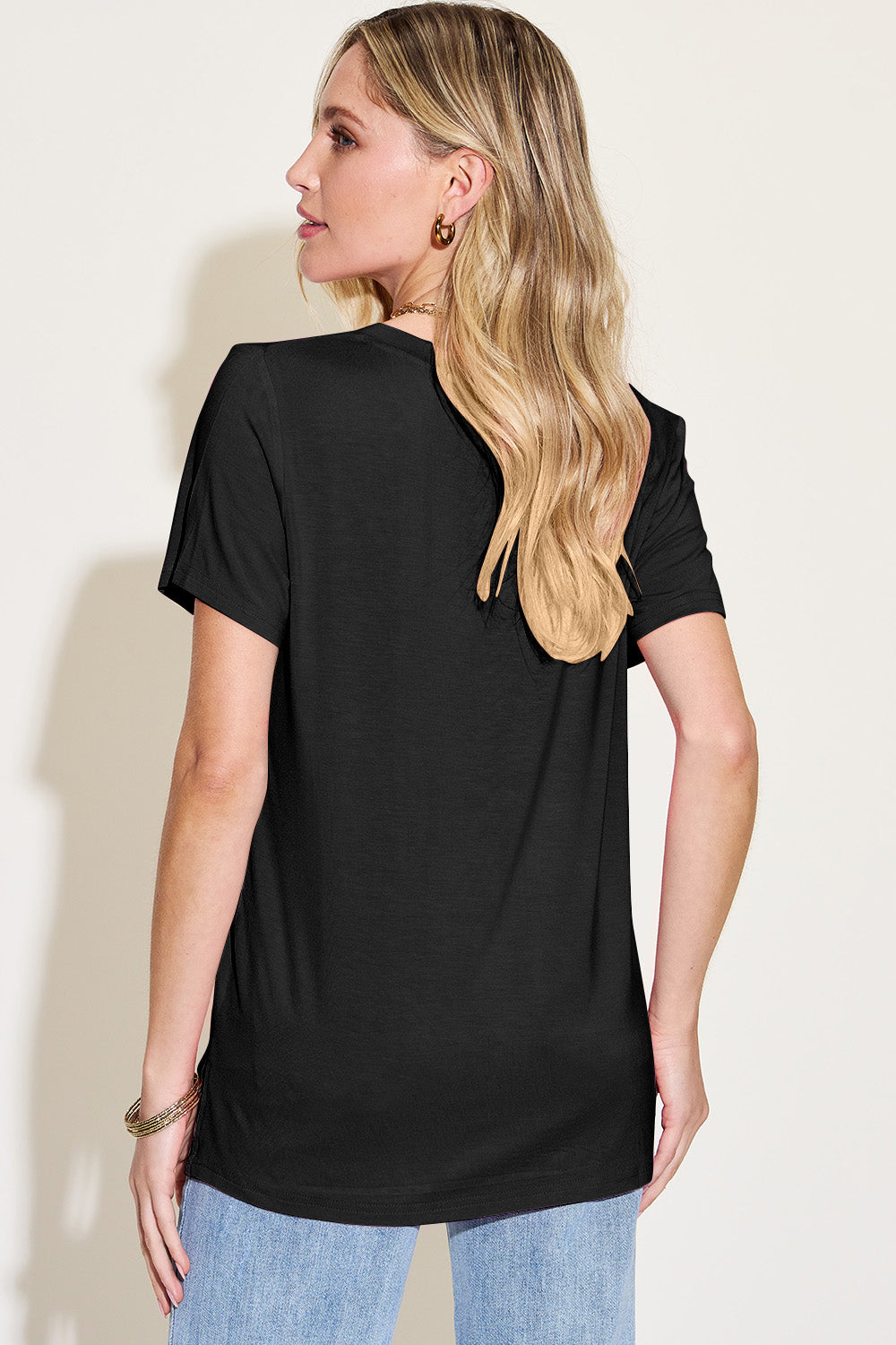 Panda V-Neck High-Low T-Shirt