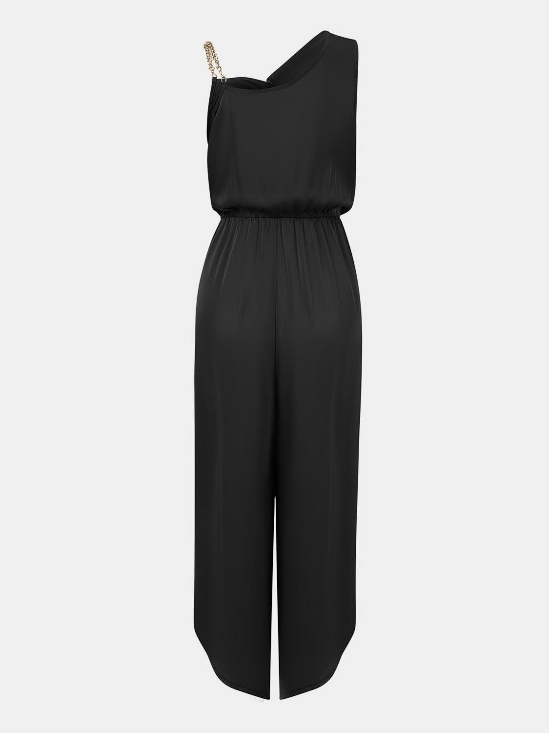 Chain Detail Asymmetrical Neck Jumpsuit